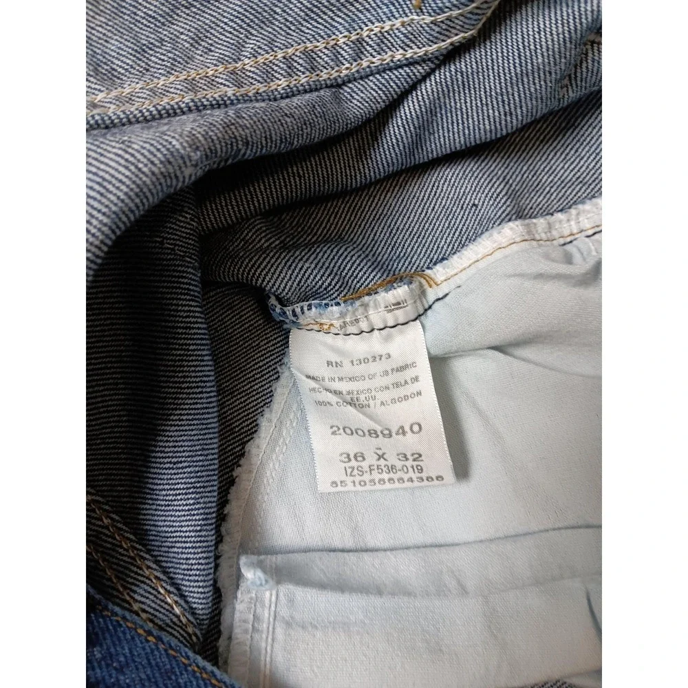 Lee Mens Regular Fit Straight Jeans Blue Dark Wash Denim 36x32 Classic Logo - Picture 4 of 5